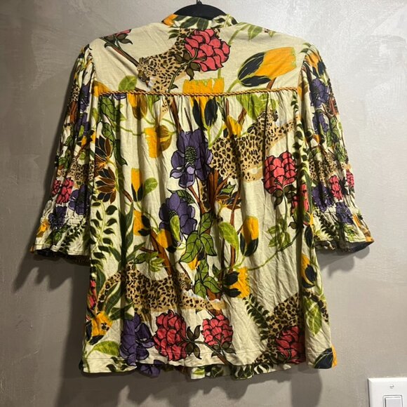 Anthropologie Blnk Stephanie Embroidered Top Floral Small S NEW - Picture 3 of 3